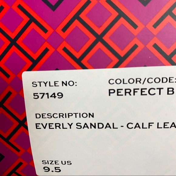 New Tory Burch Everly Leather Sandals Black - Picture 9 of 9